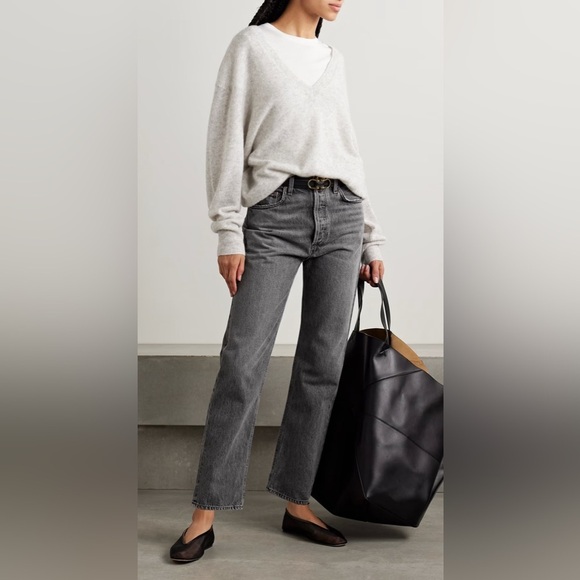 NWT AGOLDE pinch wast skinny ultra highrise grey denim 5 pckt distressed jean 26 - Picture 1 of 5